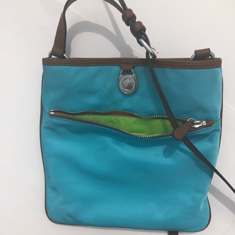 Michael Kors purse baby light blue & lime green